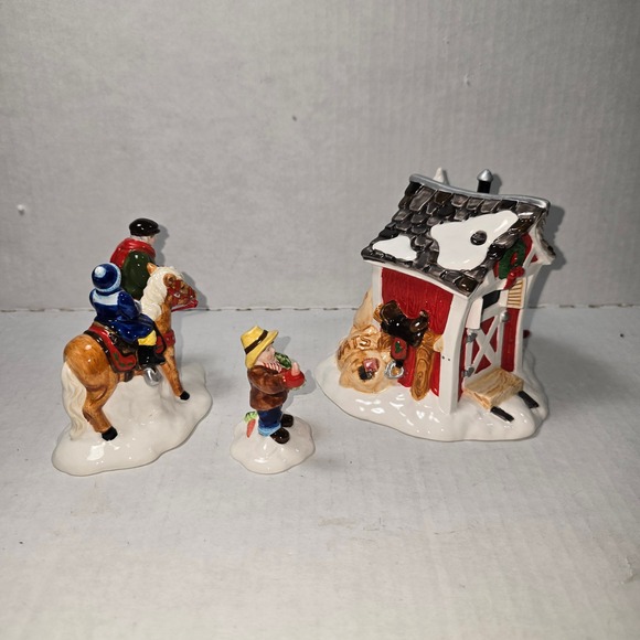 Department 56 Original Snow Village PINT-SIZE PONY RIDES # 54534 Retired 3-piece - Picture 3 of 11